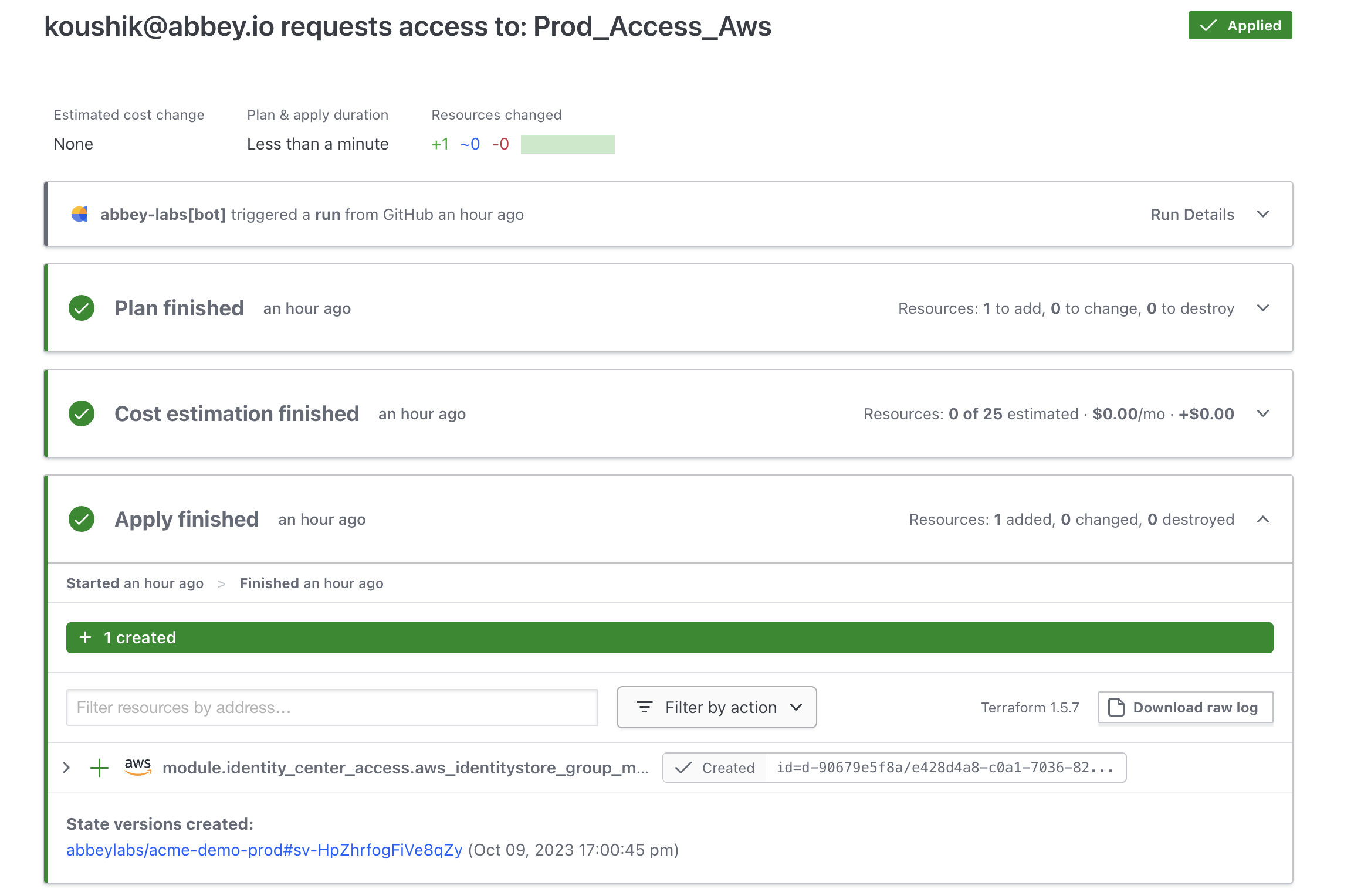 Grant Resource Access through Terraform Cloud